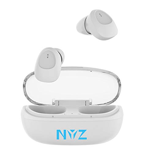 Wireless Earbuds, NYZ True Wireless Bluetooth Headphones in-Ear Earphones HiFi Stereo Volume Control Cordless Earbuds with Microphone Portable Charging Case for iPhone,Android,Windows (Space Series)