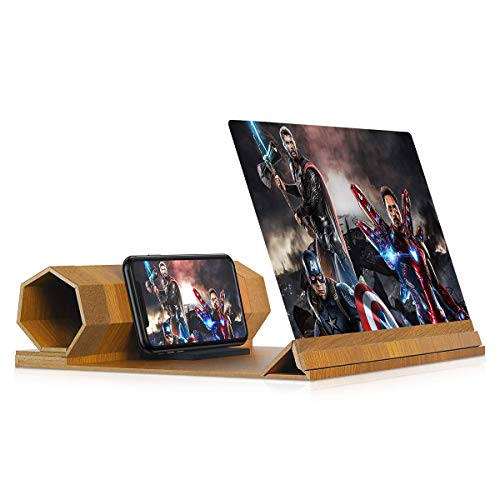 12\ Screen Magnifier for Smartphone - Mobile Phone 3D Magnifier Projector Screen for Movies, Videos, and Gaming - Foldable Phone Stand with Screen Amplifier - Compatible with All Smartphones